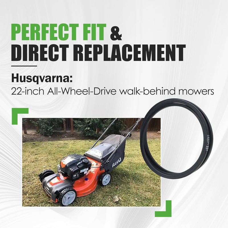 GEATaaT 586124201 Mower Drive Belt Fit for Husqvarna 22 inch AWD Walk-Behind Garden Lawn Mowers - Image 3
